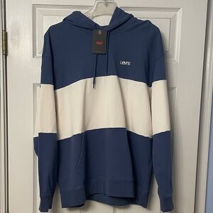Thick Levi's Navy and Cream Hoodie